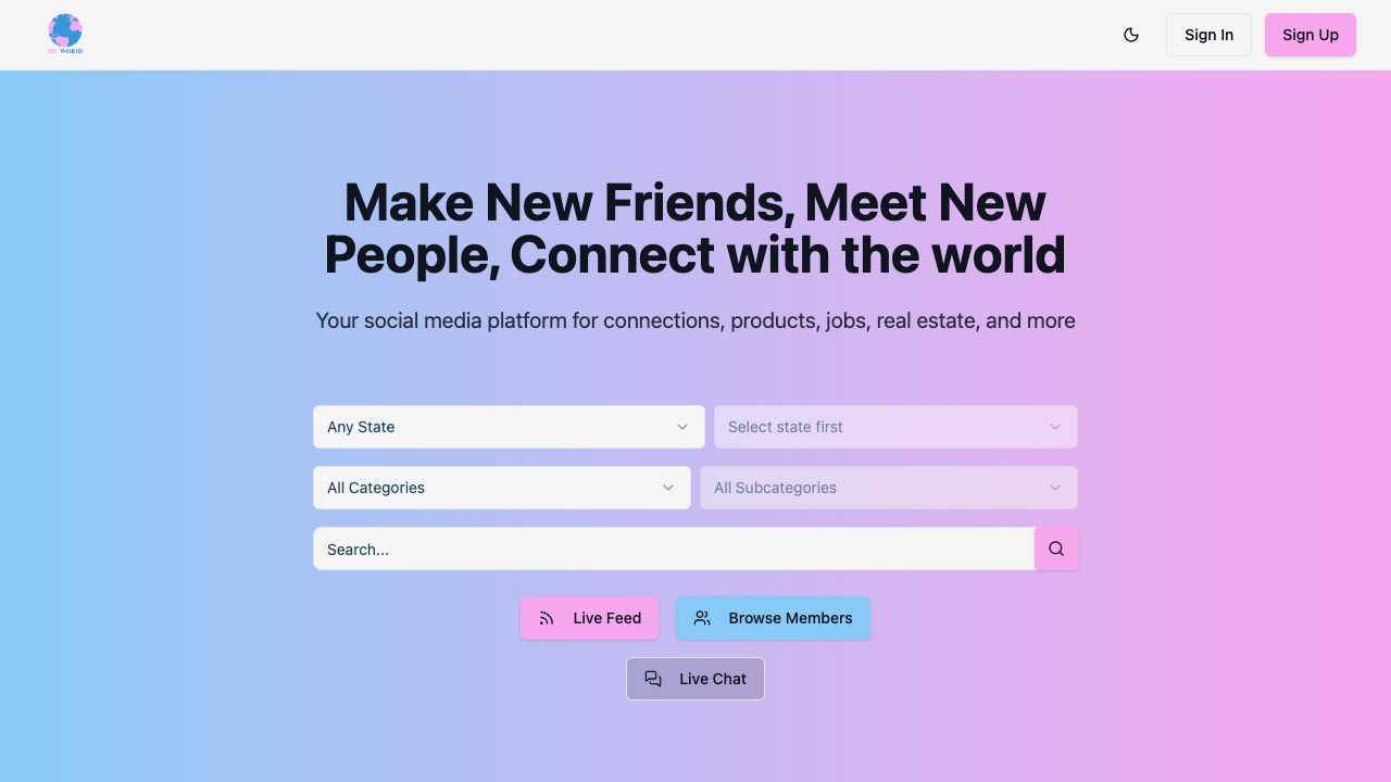 Mywor1d product screenshot